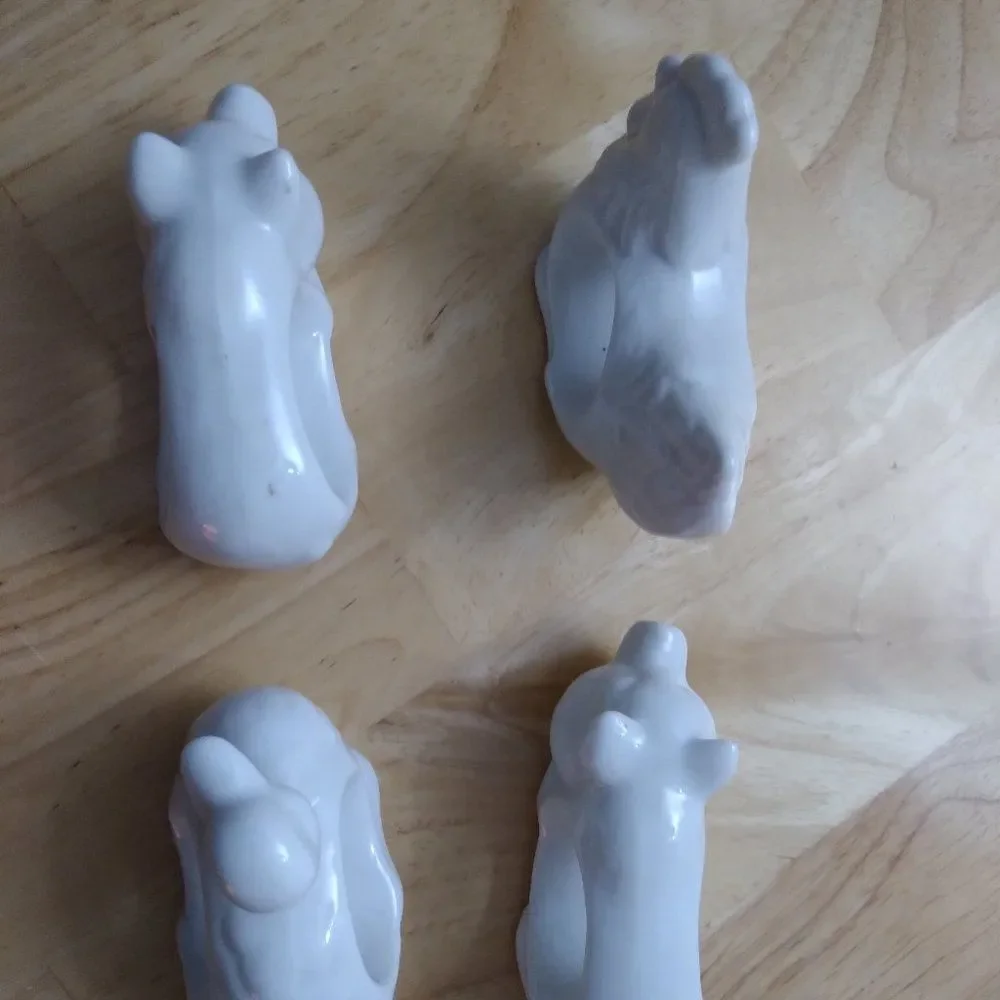 Vintage Ceramic Napkin Holder Farm Animals Pig Duck Rooster Set Of 4 Japan